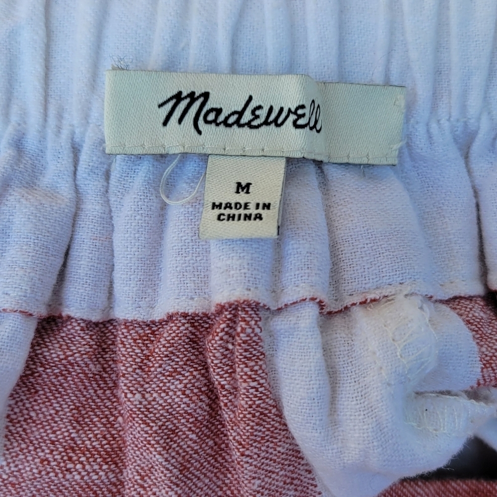 Madewell ~ Beach Red and White Striped Cropped Pants ~ Size Medium - Picture 7 of 8